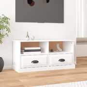 Modern Functionality: High Gloss White Engineered Wood TV Cabinet