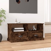 Modern Functionality: Smoked Oak Engineered Wood TV Cabinet