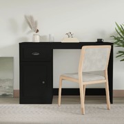 Elegant Black Study Desk with Integrated Storage