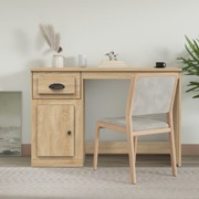 Sonoma Oak Elegance: Engineered Wood Desk with Drawer
