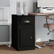 Sleek Engineered Black Timber Sideboard with Storage Compartment