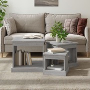 Misty Horizon Set: 3-Piece Grey Sonoma Engineered Wood Nesting Tables