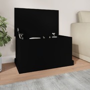 Sleek and Stylish: Engineered Wood Storage Box in Black Finish