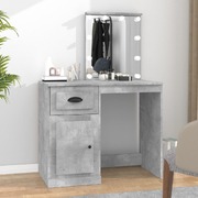 Elegance in Concrete Grey: Engineered Wood Dressing Table with LED
