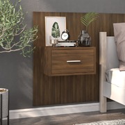 Wall Bedside Cabinet Brown