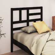 Bed Headboard Black Solid Wood Pine