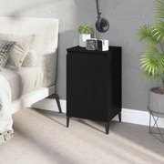 Nocturnal Elegance: Black Engineered Wood Bedside Cabinet