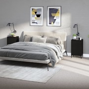 Midnight Duo: Set of 2 Black Engineered Wood Bedside Cabinets