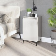 Luminous Dreams: High Gloss White Engineered Wood Bedside Cabinet