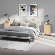 Twin Tranquility: 2-Piece Sonoma Oak Engineered Wood Bedside Cabinets