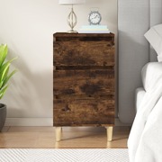Rustic Elegance Smoked Oak Bedside Cabinet