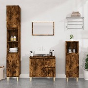 Pure Smoked Oak Engineered Wood Vanity Organizer for Bathrooms