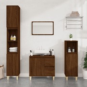 Pure Brown Oak Engineered Wood Vanity Organizer for Bathrooms
