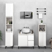 Luminance White Contemporary High Gloss Bathroom Cabinet in Engineered Wood