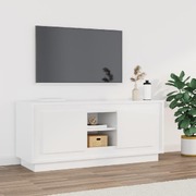 Crafted High Gloss White Engineered Wood TV Cabinet for Stylish Interiors