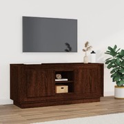 Crafted Brown Oak Engineered Wood TV Cabinet for Stylish Interiors