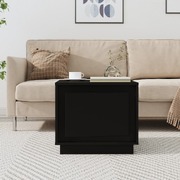 Nocturnal Chic: Black Engineered Wood Coffee Table for Contemporary Flair