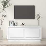 Whispering Snowfall: White Engineered Wood Coffee Table