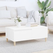 Contemporary White Engineered Wood Coffee Table