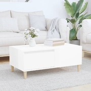 Contemporary High Gloss White Engineered Wood Coffee Table