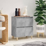 Elegant Concrete Grey Engineered Wood Sideboard