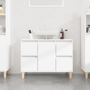 High Gloss White Sink Organizer: Engineered Timber Cupboard