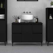 Crafted Vanity Storage Engineered Wood Cabinet Black