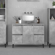 Crafted Vanity Storage Engineered Wood Cabinet Concrete Grey 