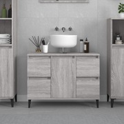 Crafted Vanity Storage Engineered Wood Cabinet Grey Sonoma