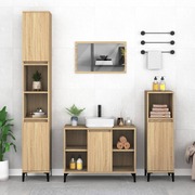 Sonoma Oak Engineered Wood Bathroom Organizer with Dark Elegance