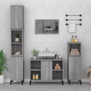 Grey Sonoma Engineered Wood Bathroom Organizer with Dark Elegance