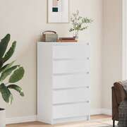 5 Drawer Cabinet White Engineered Wood 103cm | EXTG