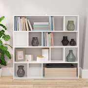Bookcase Room Divider White Engineered Wood | EXTG