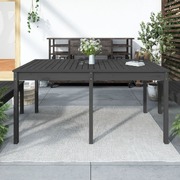 Misty Grove Retreat: Grey Pine Wood Garden Table Infusing Tranquility