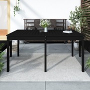 Nocturnal Opulence: Black Pine Wood Garden Table in the Lap of Nature