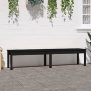 Pine Noir Comfort: Black Solid Wood 2-Seater Garden Bench