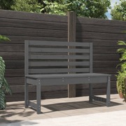 Pine Whisper: Sophisticated Grey Solid Wood Garden Bench