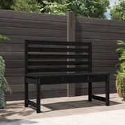 Pine Silhouette: Bold Black Solid Wood Garden Bench