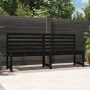 Pine Noire: Elegant Black Solid Wood Garden Bench