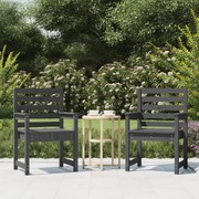 Grey Pine Garden Chairs Pair