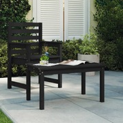 Onyx Reverie: Black Pine Wood Garden Table for Enchanted Outdoor Moments