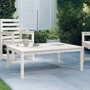 Whispering Woods: White Pine Wood Garden Table Inviting Serenity