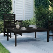Nocturnal Serenade: Black Pine Wood Garden Table for Enchanted Outdoors