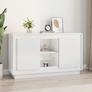 High Gloss White Crafted Wood Side Buffet Creation
