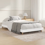 Elegance in White: Single Bed Frame Crafted from Engineered Wood