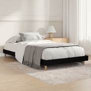 Elegance in Black: Single Bed Frame Crafted from Engineered Wood