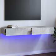 Illuminating Elegance: Concrete Grey TV Cabinet with LED Lights