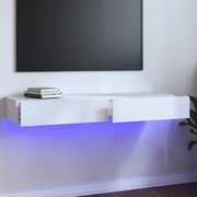 Illuminating Elegance: High Gloss White TV Cabinet with LED Lights