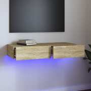 Modern Sonoma Oak TV Cabinet: A Stylish Blend of Function and LED Flair