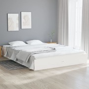 Modern Minimalist Queen Size White Wood Bed Frame - Pure Comfort